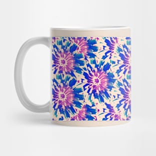 Dandelion Floral Pattern in Blue Mug